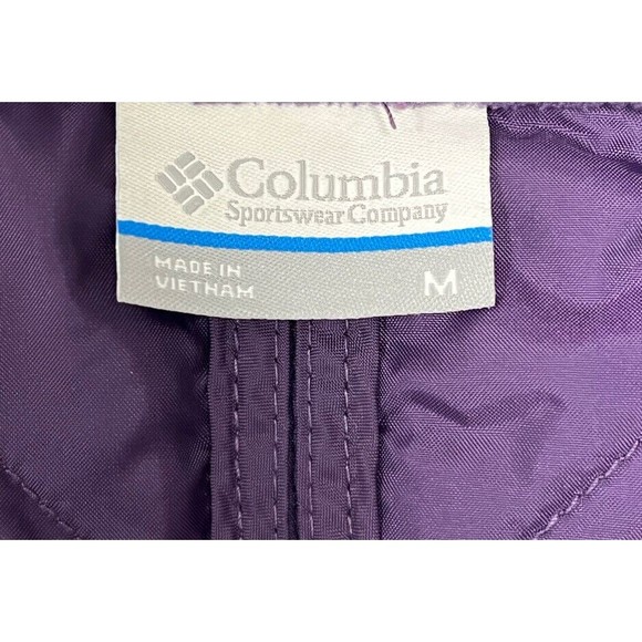 Columbia Vest Womens Medium Purple Fleece Quilted Full Zip Sleeveless Pockets - Picture 6 of 10